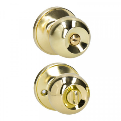 17PO LOCK Pomo bola para baño latón brillante