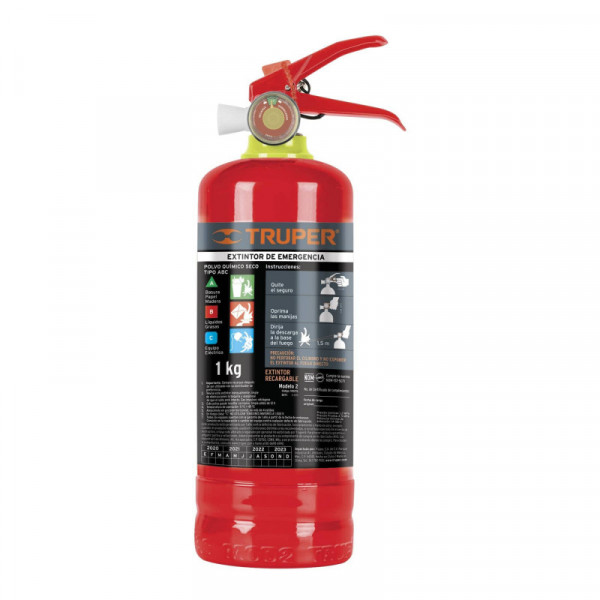 EXT-1 Extintor portatil para emergencia tipo ABC, 2 kg TRUPER | DIHERESA