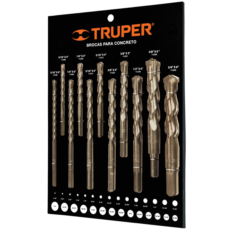 EXT-BCT Exhibidor Truper de brocas de concreto TRUPER | DIHERESA EXT-BCT Exhibidor Truper de brocas de concreto TRUPER | DIHERESA