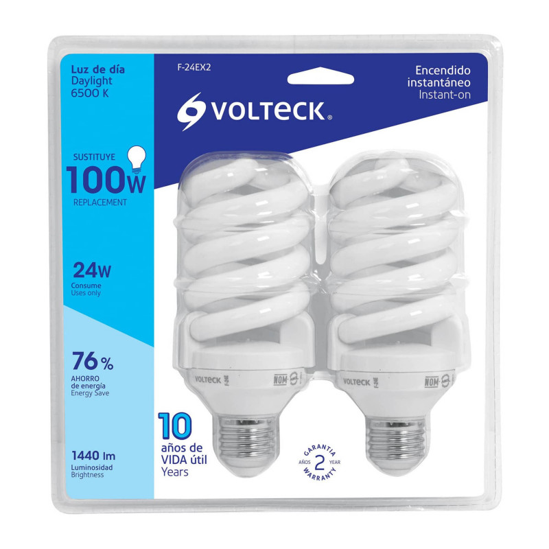F-24EX2 Lámpara 24 W, espiral, luz día, T4, en blister 2 piezas TRUPER | DIHERESA F-24EX2 Lámpara 24 W, espiral, luz día, T4, en blister 2 piezas TRUPER | DIHERESA