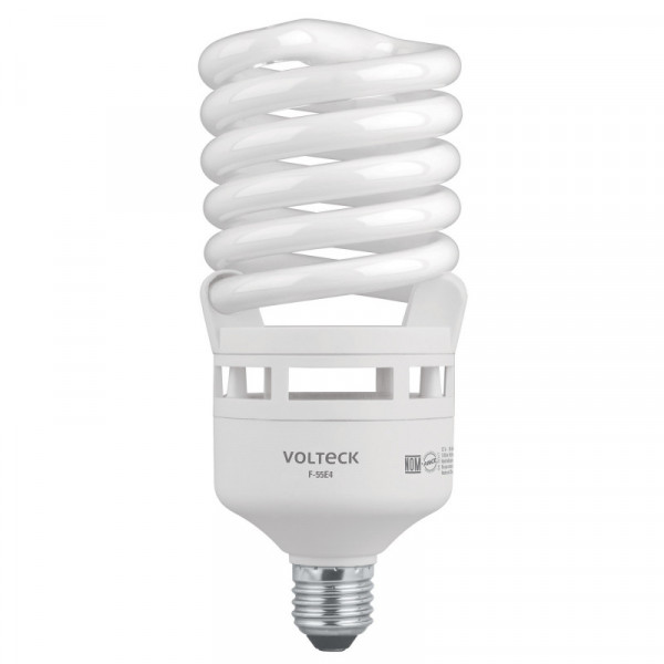 F-55E4 Lámpara 55 W, espiral, alta potencia, luz día, T4 , en caja TRUPER | DIHERESA