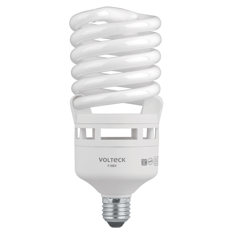 F-55E4 Lámpara 55 W, espiral, alta potencia, luz día, T4 , en caja TRUPER | DIHERESA