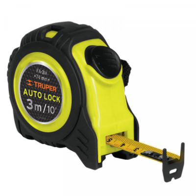 FA-3M Flexómetro Auto Lock, 3 m, cinta 16 mm TRUPER | DIHERESA