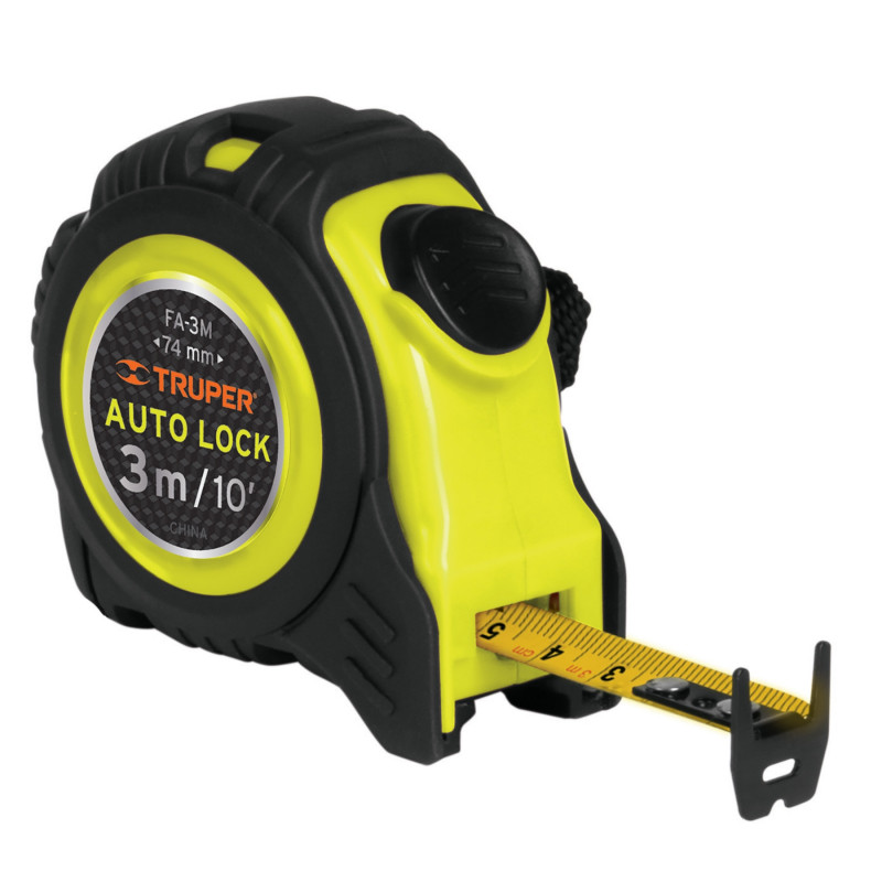 FA-3M Flexómetro Auto Lock, 3 m, cinta 16 mm TRUPER | DIHERESA