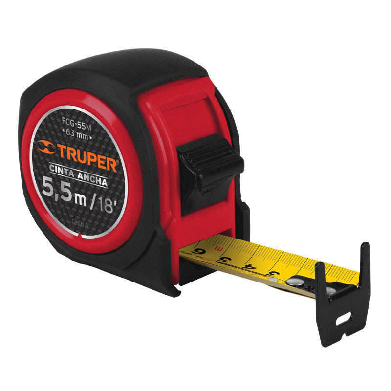 FCG-55M Flexómetro compacto con grip, 5.5 m, cinta 25 mm TRUPER | DIHERESA