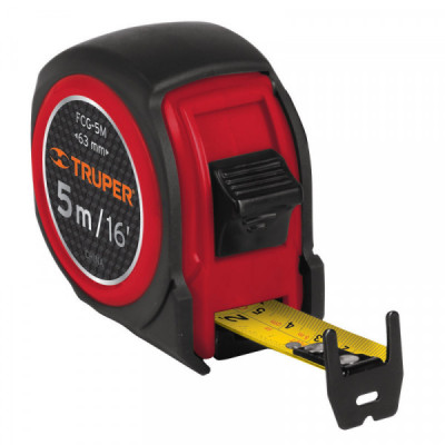 FCG-5M Flexómetro compacto con grip, 5 m, cinta 19 mm TRUPER | DIHERESA