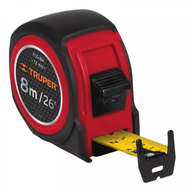 FCG-8M Flexómetro compacto con grip, 8 m, cinta 25 mm TRUPER | DIHERESA