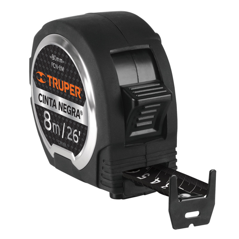 FCN-8M Flexómetro Cinta Negra, 8 m, cinta 27 mm TRUPER | DIHERESA FCN-8M Flexómetro Cinta Negra, 8 m, cinta 27 mm TRUPER | DIHERESA