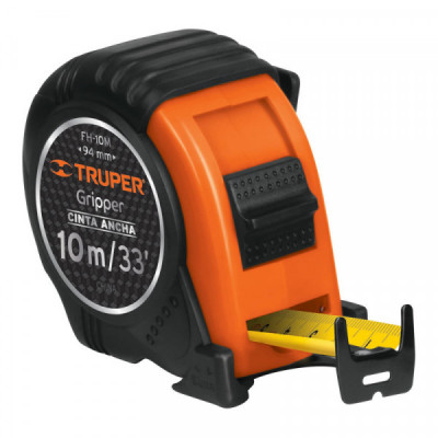 FH-10M Flexómetro Gripper, contra impacto, 10 m, cinta 32 mm TRUPER | DIHERESA