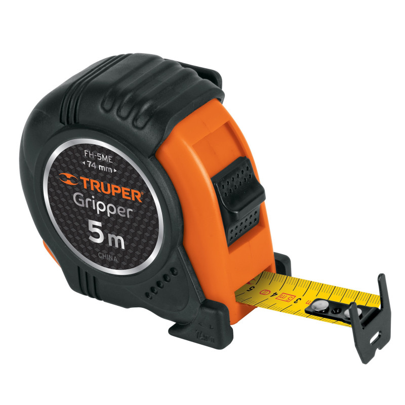 FH-5ME Flexómetro contra impacto, graduación métrica, 5 m, 19 mm TRUPER | DIHERESA
