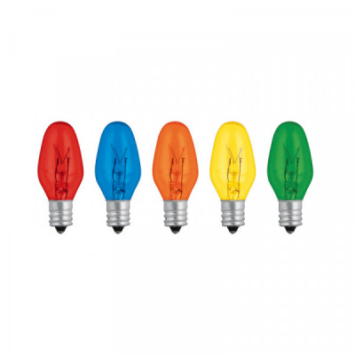 FI-50C Focos incandescentes de colores, base E12, 7.5 watts, 50pzas TRUPER | DIHERESA