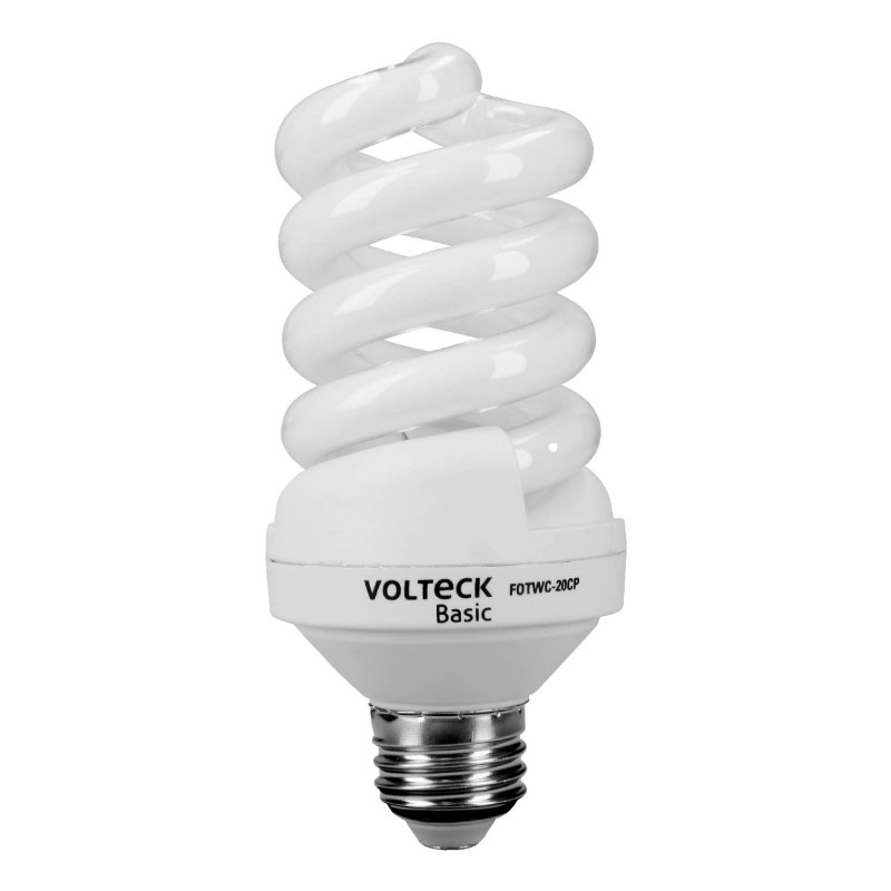 FOTWC-20CP Lámpara 20 W, espiral, luz cálida, T4,en caja ,Volteck basic TRUPER | DIHERESA
