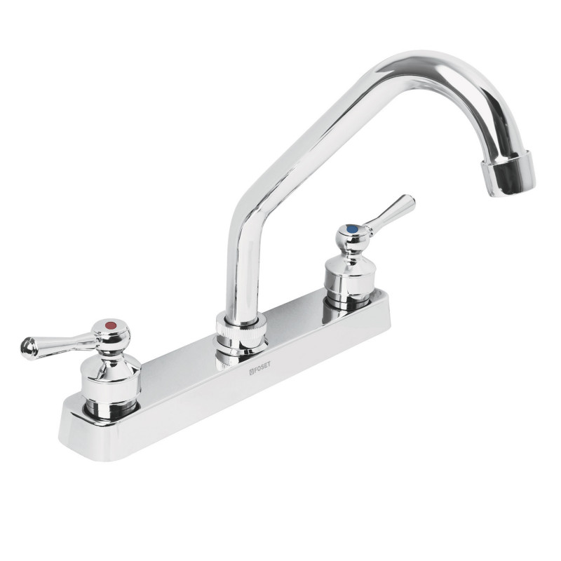 FP-317P Mezcladora plástica para fregadero, cuello corto, palanca TRUPER | DIHERESA