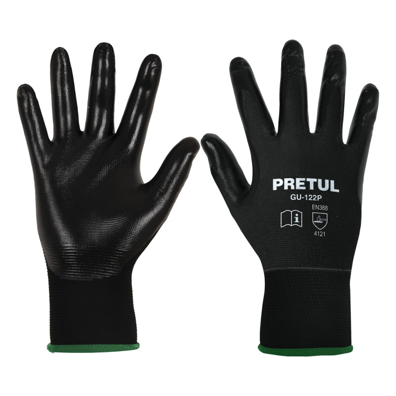 GU-122P Guantes de nylon recubiertos de nitrilo, medianos,Pretul TRUPER | DIHERESA