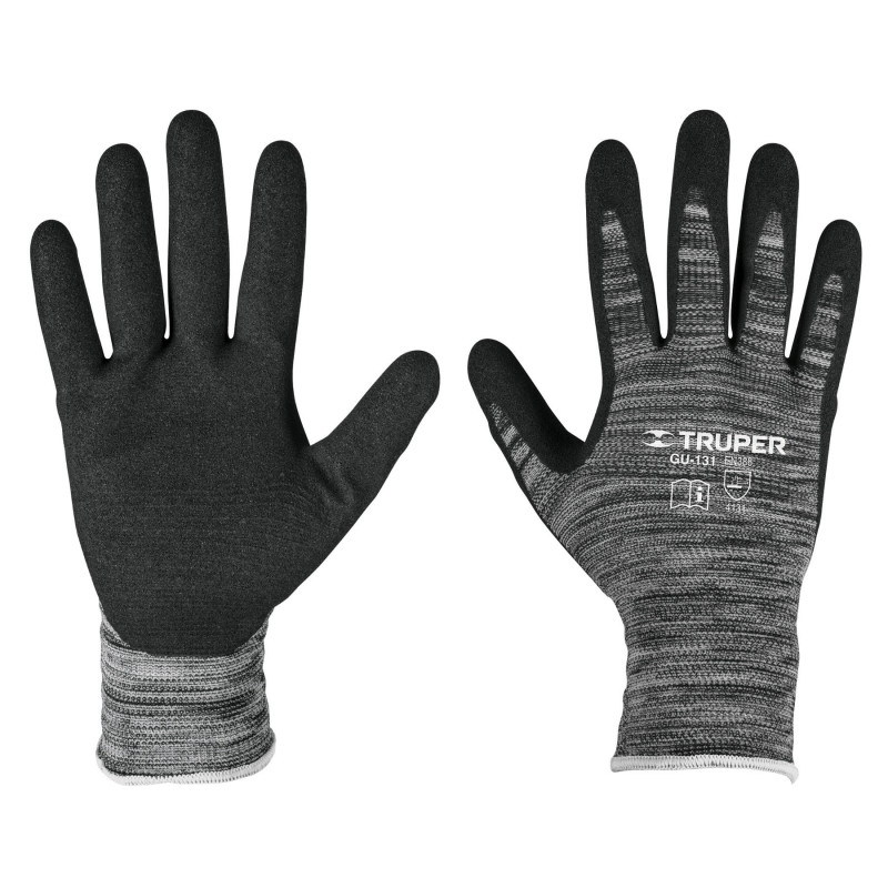 GU-131 Guantes de nylon recubiertos de nitrilo arenoso, chicos TRUPER | DIHERESA