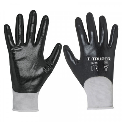 GU-152 Guantes de poliéster con recubrimiento de nitrilo, medianos TRUPER | DIHERESA