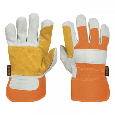GU-215 Guantes de carnaza y loneta, con refuerzo, grande TRUPER | DIHERESA