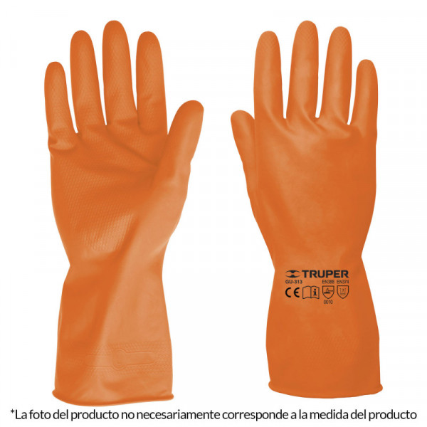 GU-312 Guantes de latex para limpieza, medianos TRUPER | DIHERESA
