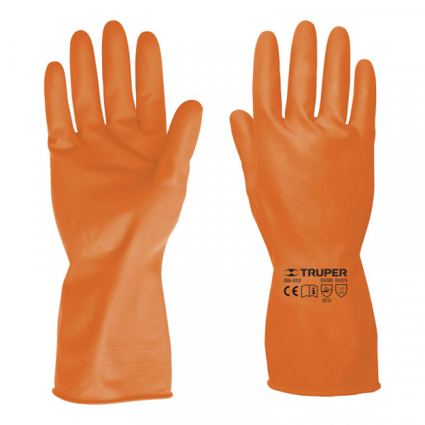 GU-313 Guantes de latex para limpieza, grandes TRUPER | DIHERESA
