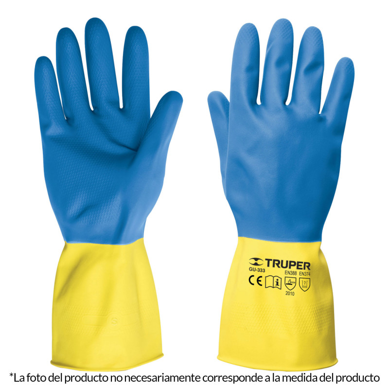 GU-332 Guantes de látex para limpieza, medianos, reforzados TRUPER | DIHERESA