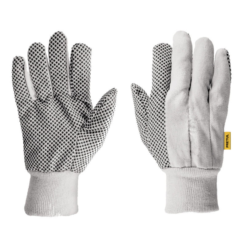GU-455 Guantes de algodón con puntos PVC en palmas, unitalla,Pretul TRUPER | DIHERESA
