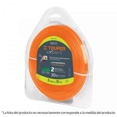 HDU-63-105 Hilo para desbrozadora dual, en blister, 63 m, 0.105' TRUPER | DIHERESA