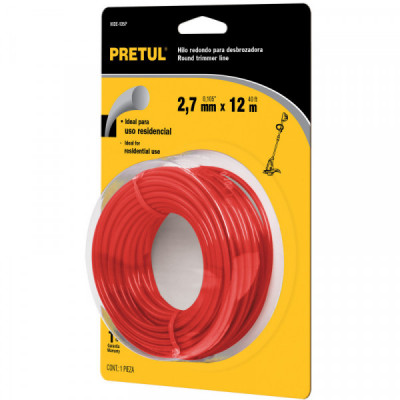 HIDE-105P Hilo redondo para desbrozadora, 12 m, 2.7 mm, Pretul TRUPER | DIHERESA
