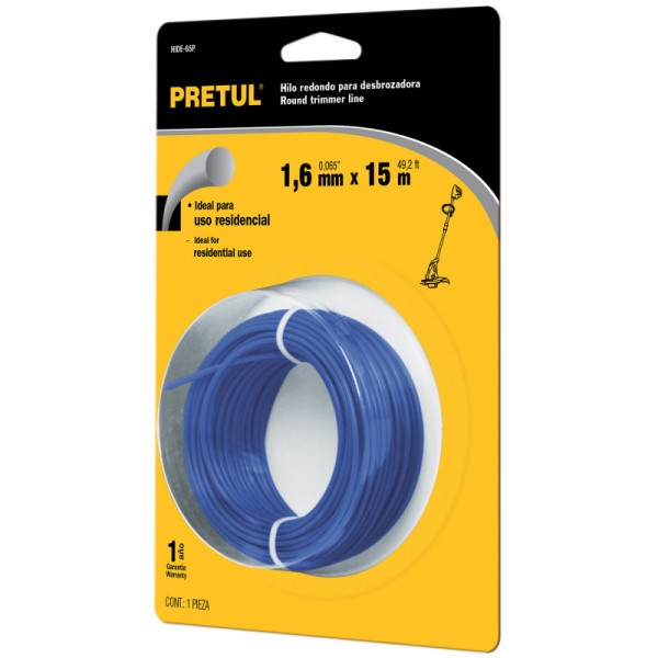 HIDE-65P Hilo redondo para desbrozadora, 15 m, 1.6 mm, Pretul TRUPER | DIHERESA