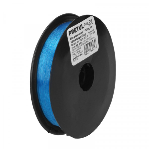 HIPE-30 Hilo para pesca, rollo 100 m, calibre 0.30 mm, azul TRUPER | DIHERESA