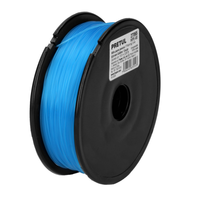 HIPE-80 Hilo para pesca, rollo 100m, calibre 0.80mm, azul TRUPER | DIHERESA