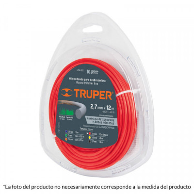 HTA-95 Hilo redondo para desbrozadora, 12 m largo, 2.4 mm, blister TRUPER | DIHERESA