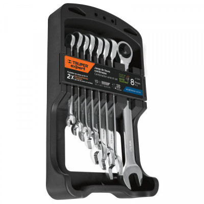 JC-8XM Juego llaves combinadas con matraca, 8pzas, mm,Truper Expert TRUPER | DIHERESA