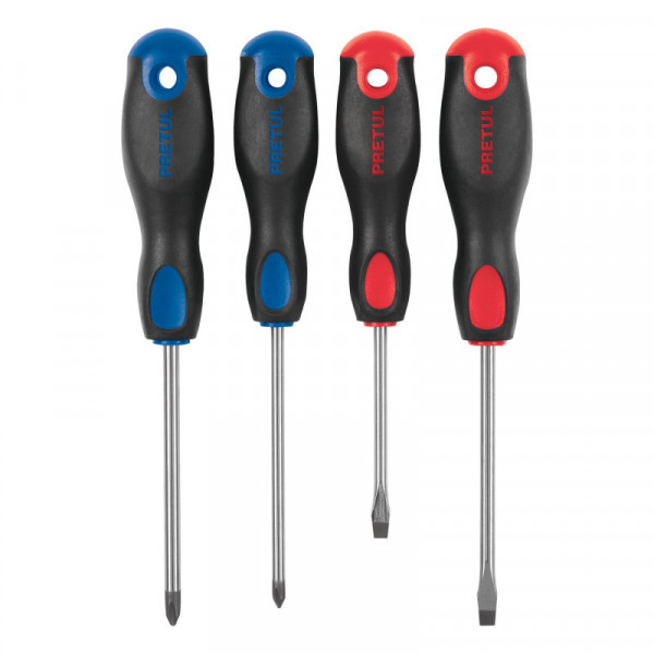JD-4BP Juego de desarmadores, 4 piezas, mango Comfort Grip, Pretul TRUPER | DIHERESA