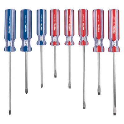 JD-8TP Juego de desarmadores, 8 piezas, mango PVC, Pretul TRUPER | DIHERESA