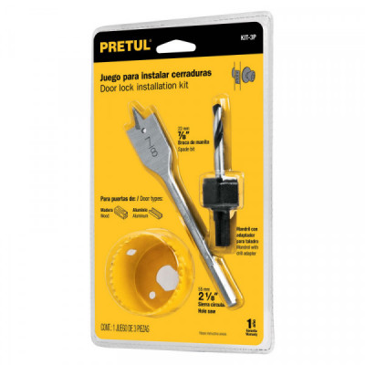 KIT-3P Kit3 brocasierras para madera para cerraduras,blister,Pretul TRUPER | DIHERESA