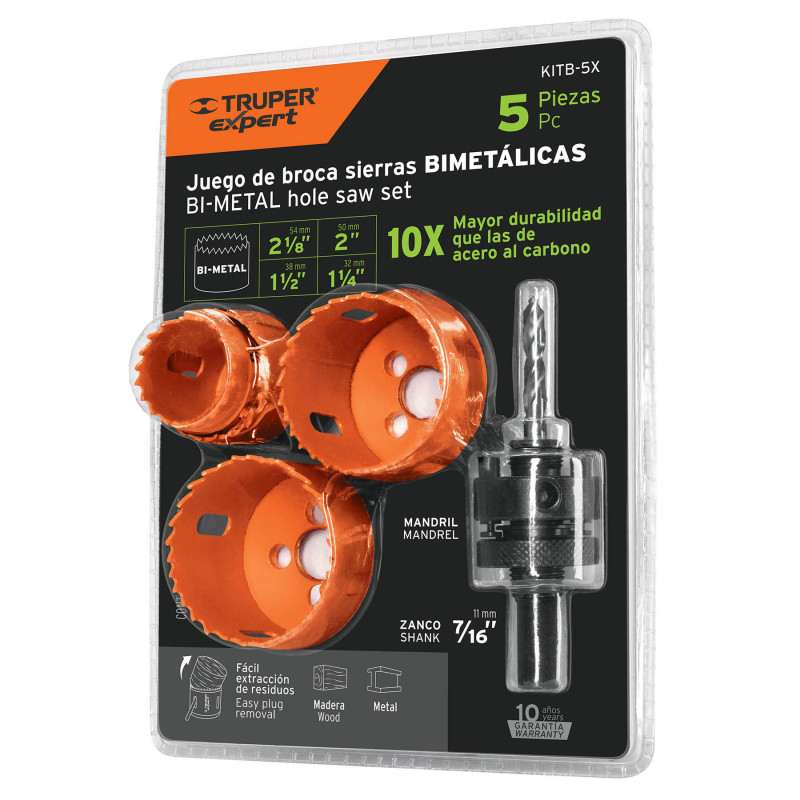 KITB-5X TRUPER Juego de brocasierras bimetálicas, 5 piezas | DIHERESA KITB-5X TRUPER Juego de brocasierras bimetálicas, 5 piezas | DIHERESA