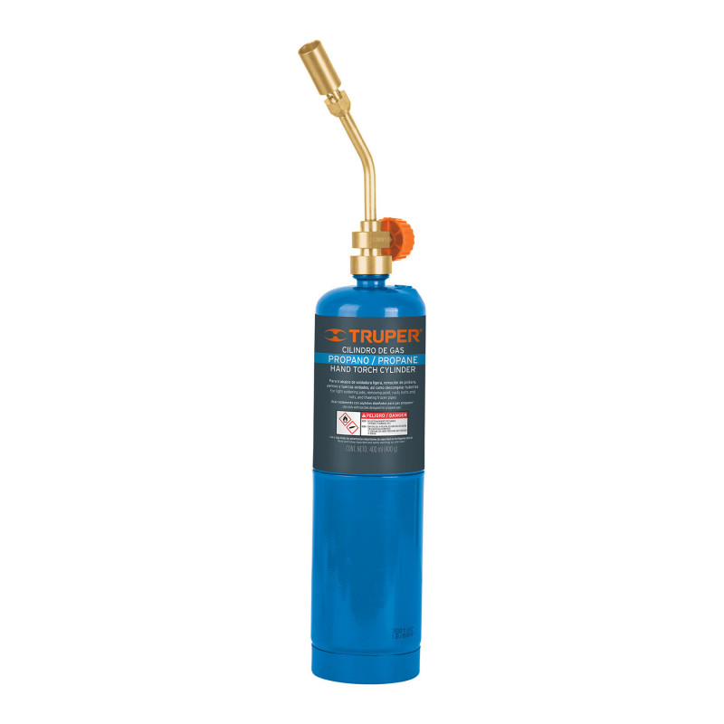 KIT-GAS-400A Kit de mechero y cilindro de gas propano de 400 g, azul TRUPER | DIHERESA KIT-GAS-400A Kit de mechero y cilindro de gas propano de 400 g, azul TRUPER | DIHERESA
