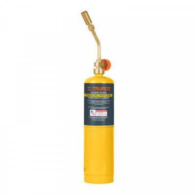 KIT-GAS-400N Kit de mechero y cilindro de gas propileno de 400g, amarillo TRUPER