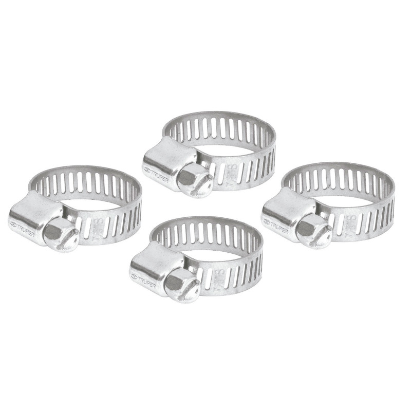 M-4B Abrazadera 4 de acero inoxidable, blister con 4 pzas TRUPER | DIHERESA