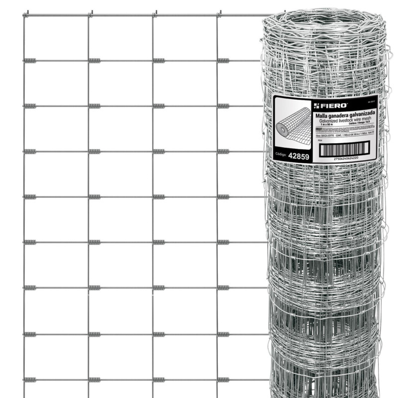 MAGA-50X10 Malla ganadera de acero galvanizado, 1.0 X 50 m TRUPER | DIHERESA