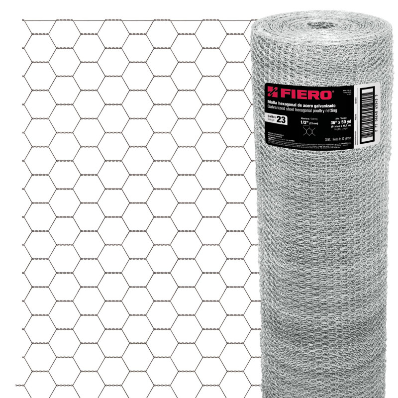 MAHE-1309 Malla de acero galvanizado, hexagonal, 13 mm x 0.90 m TRUPER | DIHERESA