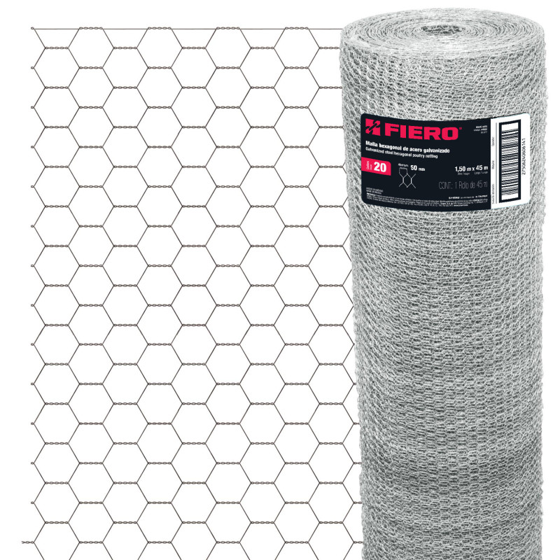 MAHE-5015 Malla de acero galvanizado, hexagonal, 50 mm x 1.50 m TRUPER | DIHERESA MAHE-5015 Malla de acero galvanizado, hexagonal, 50 mm x 1.50 m TRUPER | DIHERESA