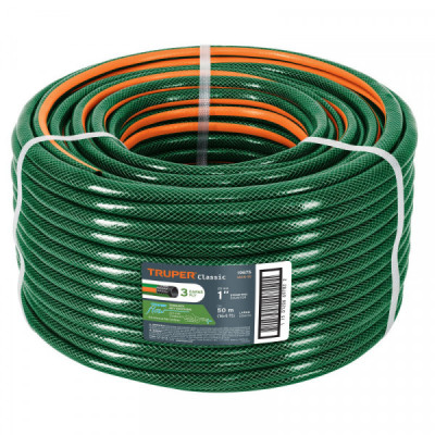 MAN-1R Manguera 1', reforzada, 3 capas, 50 m TRUPER | DIHERESA