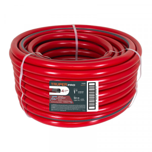 MAN-1X Manguera 1', super reforzada, 4 capas, 50 m TRUPER | DIHERESA