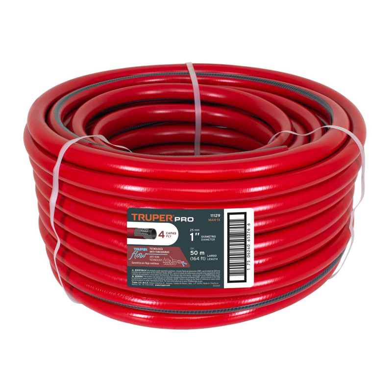 MAN-1X Manguera 1', super reforzada, 4 capas, 50 m TRUPER | DIHERESA
