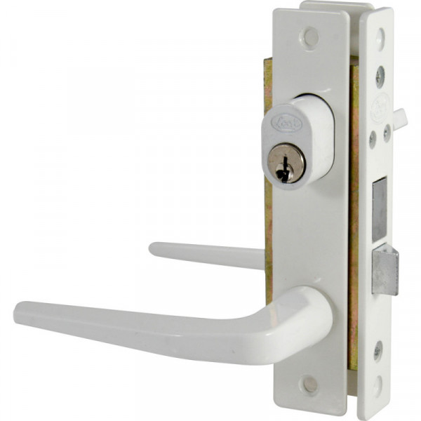 16CL LOCK Cerradura para puerta de aluminio tipo Basic color blanco euro función sencilla Lock | DIHERESA