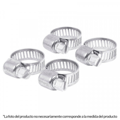 MINI-4B Abrazadera mini-4 de acero inoxidable, blister con 4 pzas TRUPER | DIHERESA