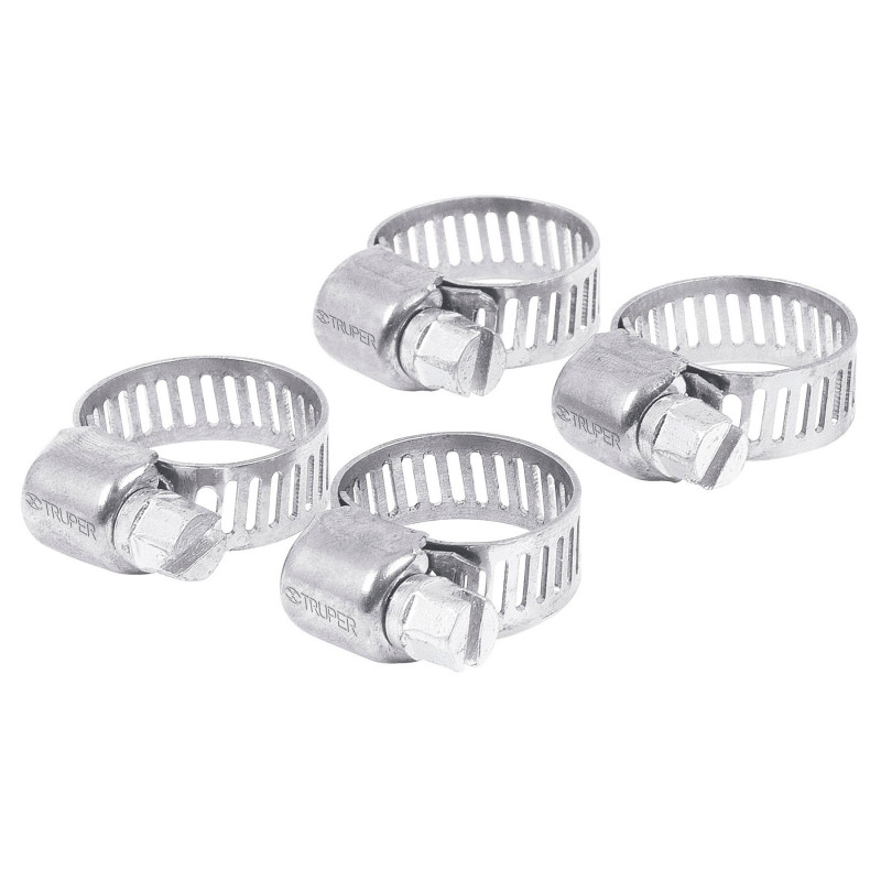 MINI-6B Abrazadera mini-6 de acero inoxidable, blister con 4 pzas TRUPER | DIHERESA MINI-6B Abrazadera mini-6 de acero inoxidable, blister con 4 pzas TRUPER | DIHERESA