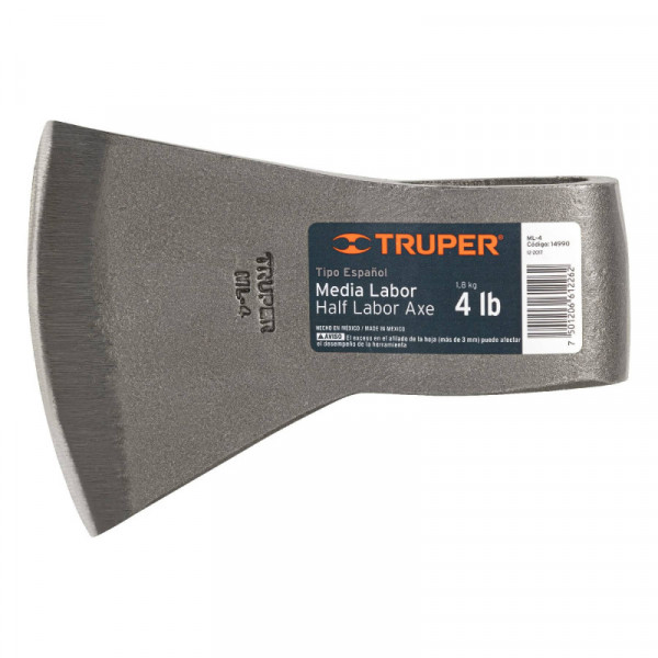 ML-4 Hacha media labor, 4 lbs, sin mango TRUPER | DIHERESA