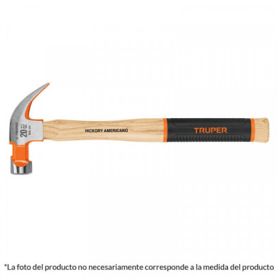 MO-16 Martillo pulido uña curva 16 oz, mango de hickory TRUPER | DIHERESA